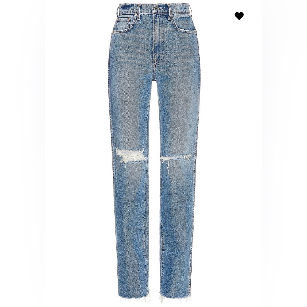GRLFRND Sara Super High Rise Slim Straight Jeans in Rambla